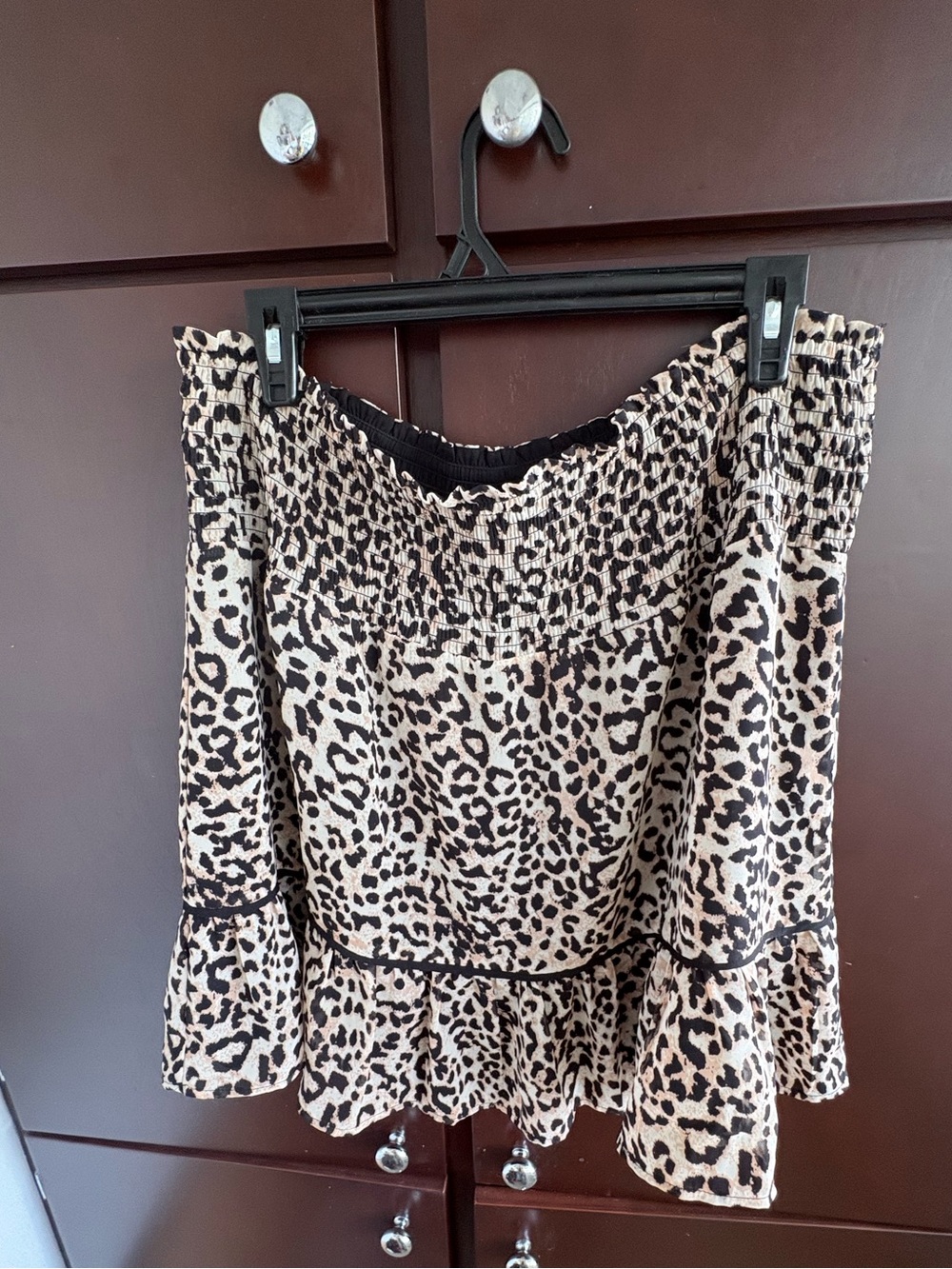 DR2 Leopard Print Smocked Skirt size XL